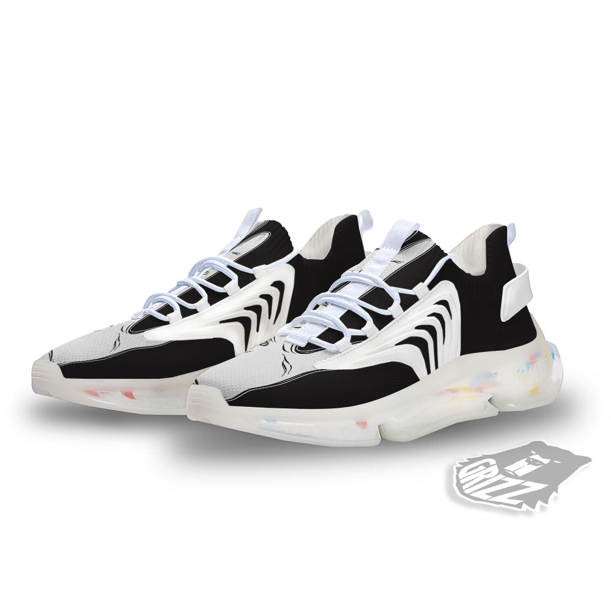 Wiccan Palmistry White And Black Print White Gym Shoes-grizzshop