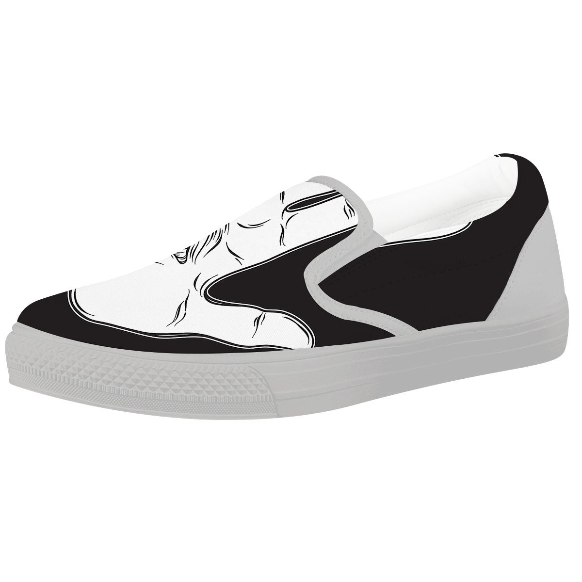 Wiccan Palmistry White And Black Print White Slip On Shoes-grizzshop