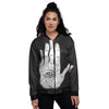 Wiccan Palmistry White And Black Print Women's Bomber Jacket-grizzshop