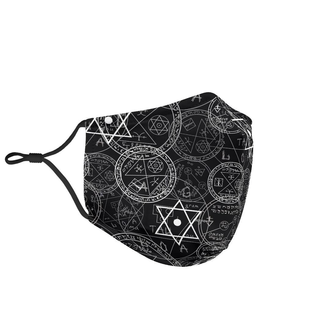 Wiccan Witch Pagan Pattern Print Face Mask-grizzshop