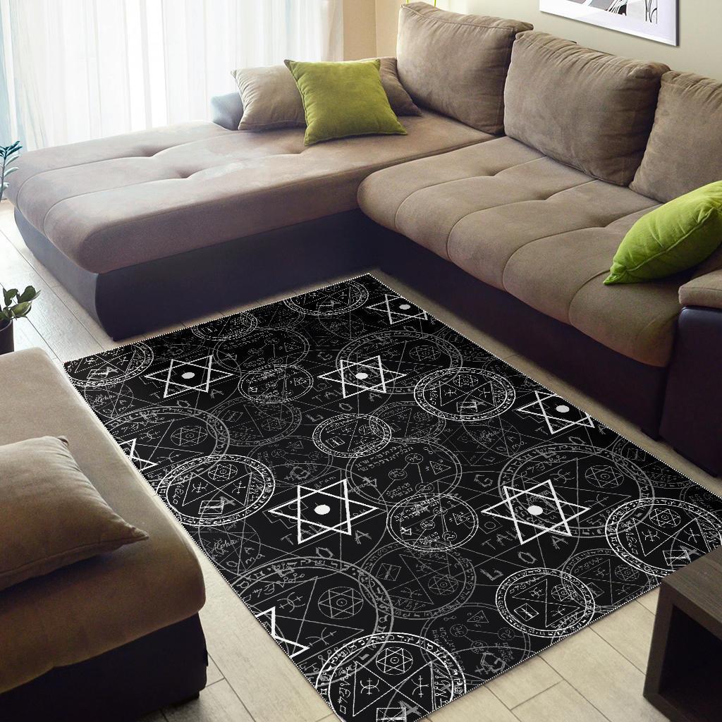 Wiccan Witch Pagan Pattern Print Floor Mat-grizzshop