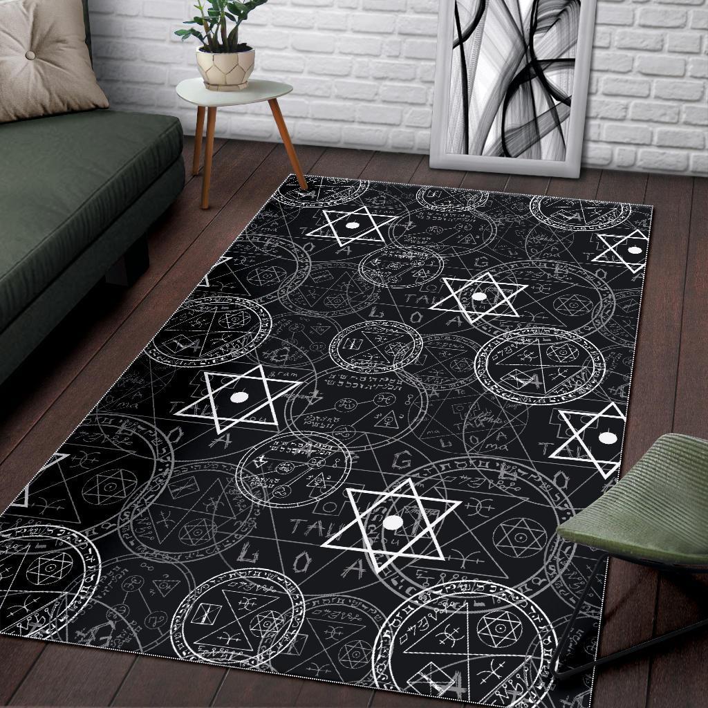 Wiccan Witch Pagan Pattern Print Floor Mat-grizzshop