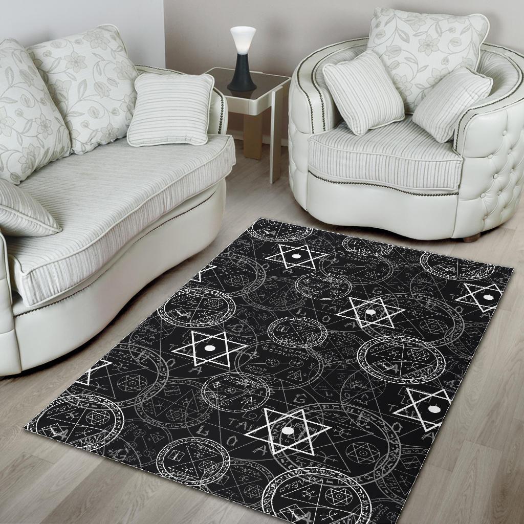 Wiccan Witch Pagan Pattern Print Floor Mat-grizzshop