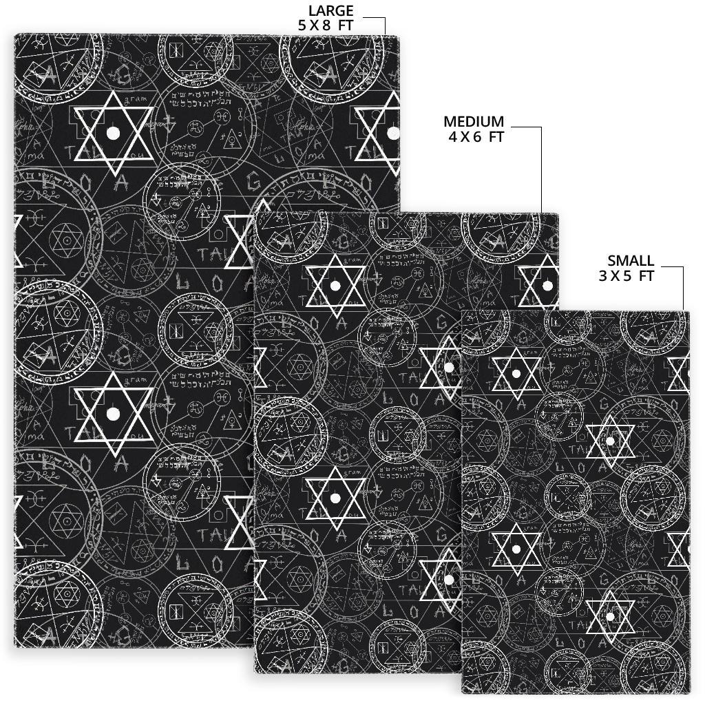 Wiccan Witch Pagan Pattern Print Floor Mat-grizzshop