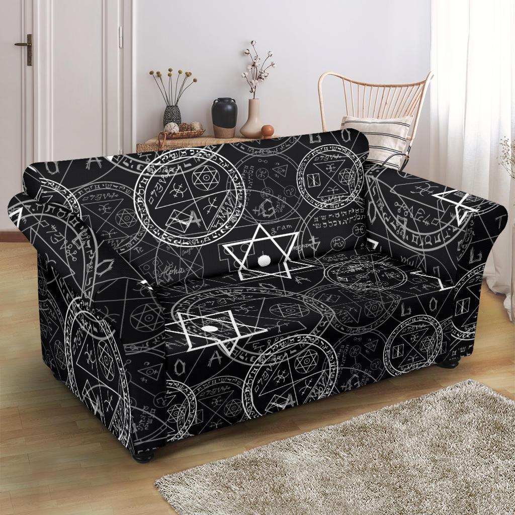 Wiccan Witch Pagan Pattern Print Loveseat Cover-grizzshop