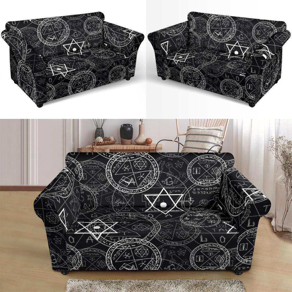 Wiccan Witch Pagan Pattern Print Loveseat Cover-grizzshop