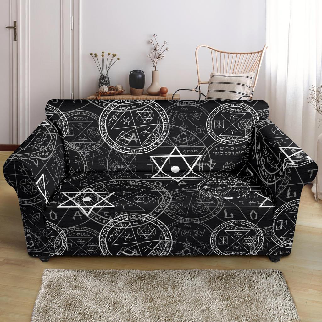 Wiccan Witch Pagan Pattern Print Loveseat Cover-grizzshop