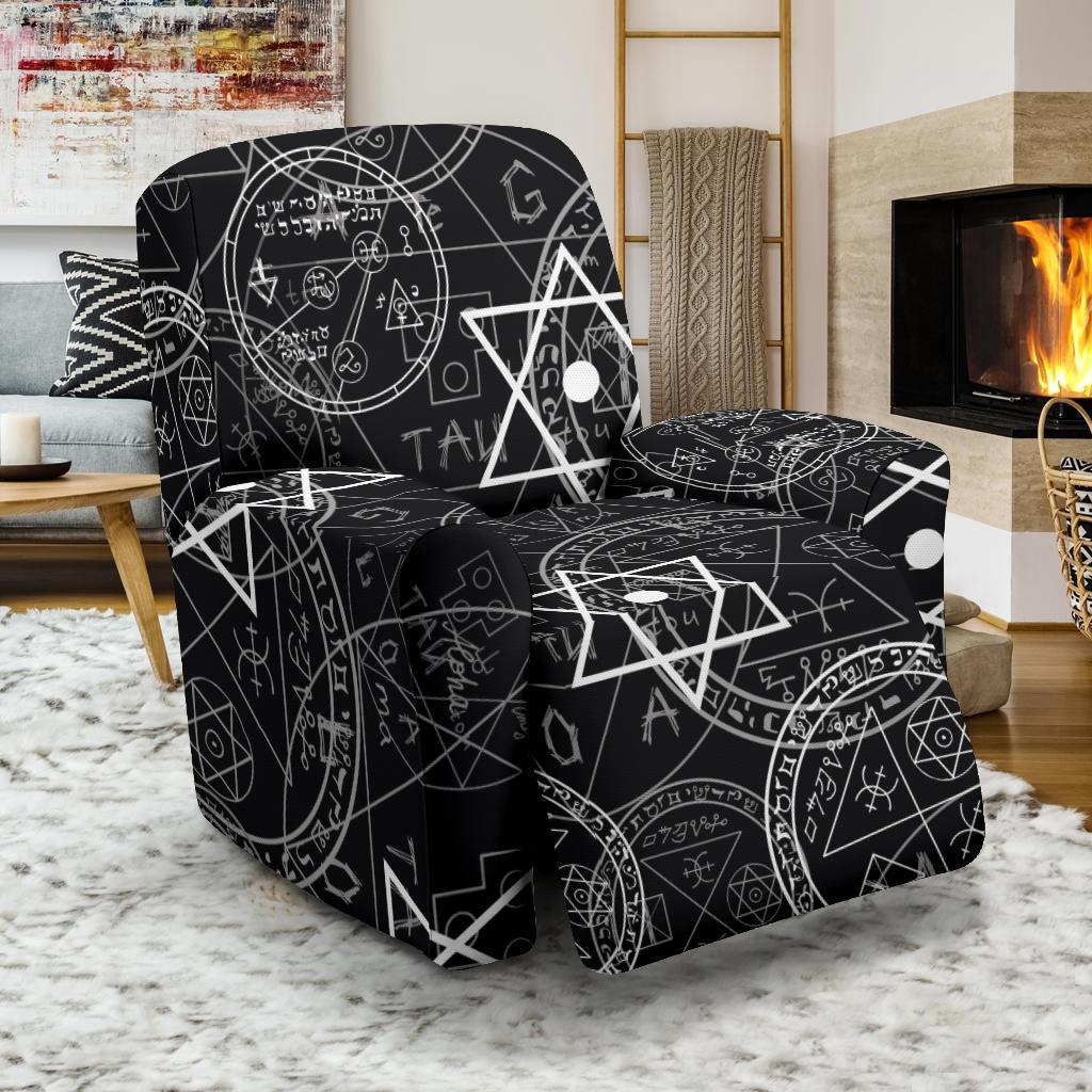 Wiccan Witch Pagan Pattern Print Recliner Cover-grizzshop