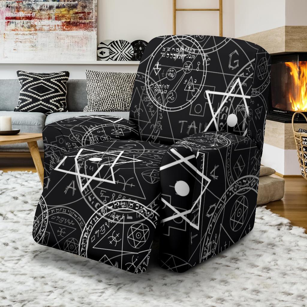 Wiccan Witch Pagan Pattern Print Recliner Cover-grizzshop