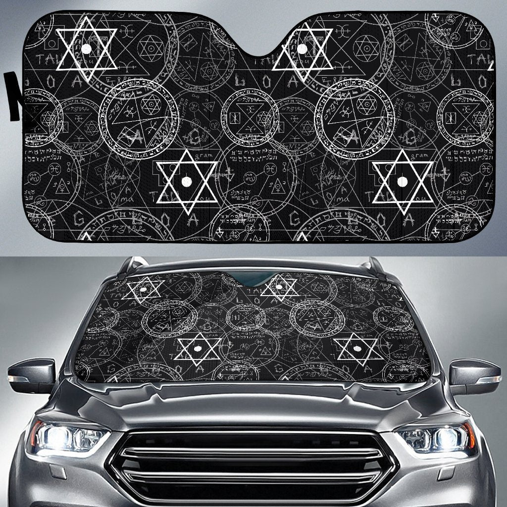 Wiccan Witch Pagan Pattern Print Car Sun Shade-grizzshop
