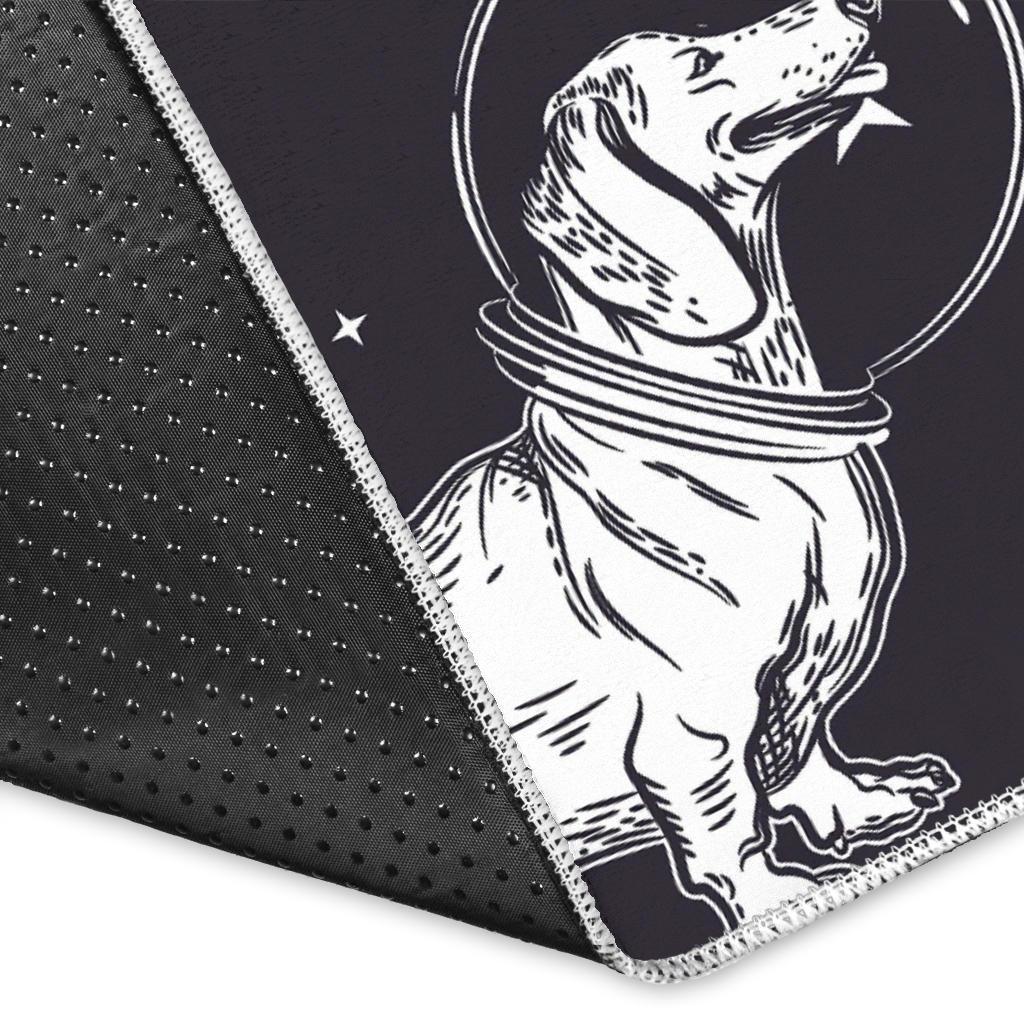 Wiener Dog Dachshund Astronaut Pattern Print Floor Mat-grizzshop