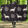 Wiener Dog Dachshund Astronaut Pattern Print Hooded Blanket-grizzshop