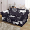 Wiener Dog Dachshund Astronaut Pattern Print Loveseat Cover-grizzshop