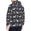 Wiener Dog Dachshund Astronaut Pattern Print Men Pullover Hoodie-grizzshop