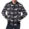 Wiener Dog Dachshund Astronaut Pattern Print Men's Bomber Jacket-grizzshop