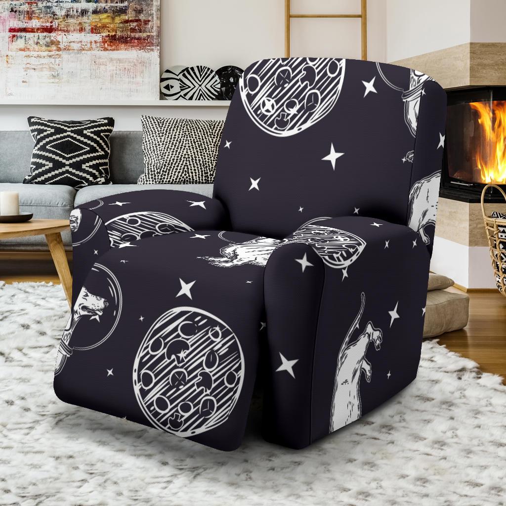 Wiener Dog Dachshund Astronaut Pattern Print Recliner Cover-grizzshop