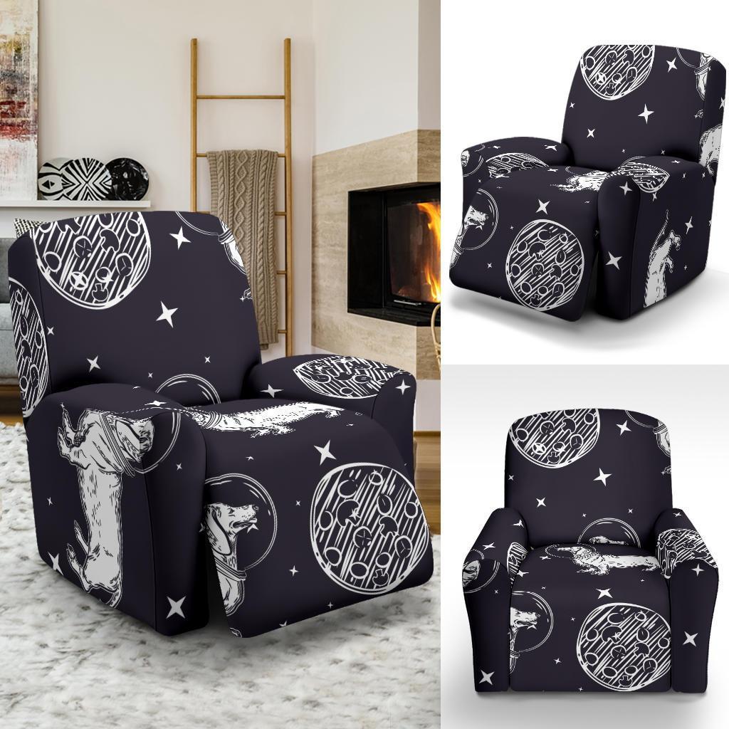 Wiener Dog Dachshund Astronaut Pattern Print Recliner Cover-grizzshop