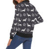 Wiener Dog Dachshund Astronaut Pattern Print Women Casual Bomber Jacket-grizzshop