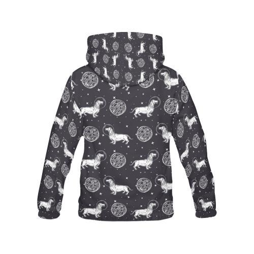 Wiener Dog Dachshund Astronaut Pattern Print Women Pullover Hoodie-grizzshop