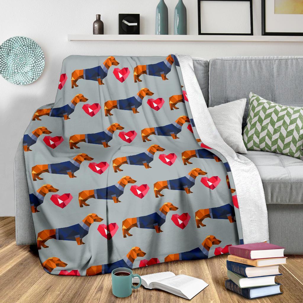 Wiener Dog Dachshund Pattern Print Blanket-grizzshop