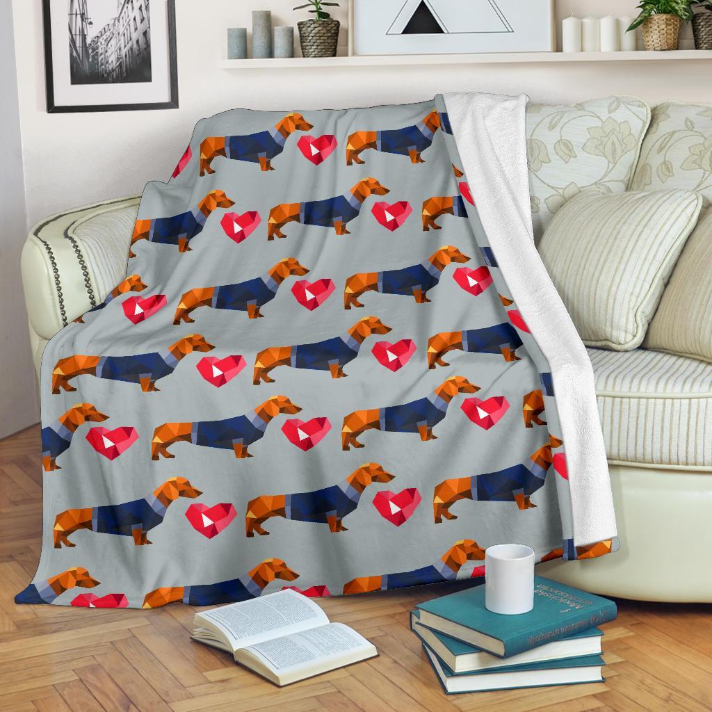 Wiener Dog Dachshund Pattern Print Blanket-grizzshop