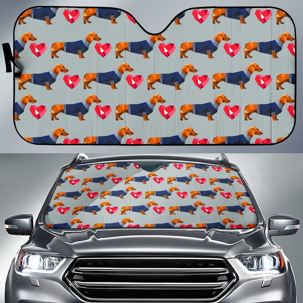 Wiener Dog Dachshund Pattern Print Car Sun Shade-grizzshop