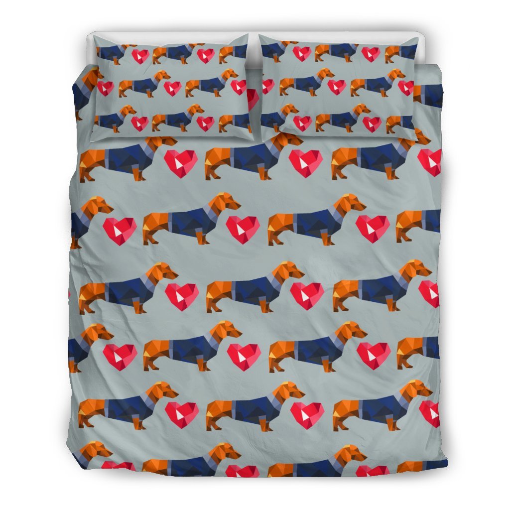 Wiener Dog Dachshund Pattern Print Duvet Cover Bedding Set-grizzshop