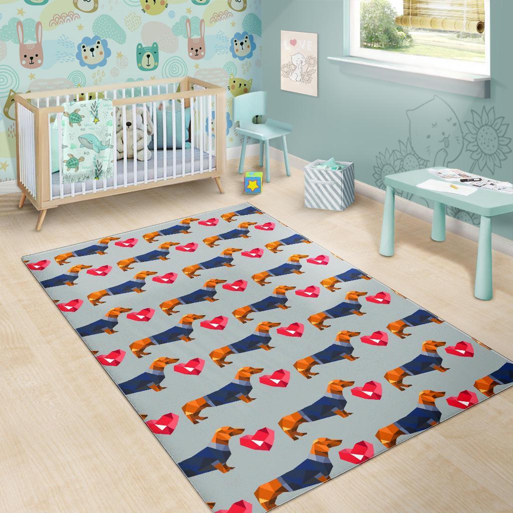 Wiener Dog Dachshund Pattern Print Floor Mat-grizzshop