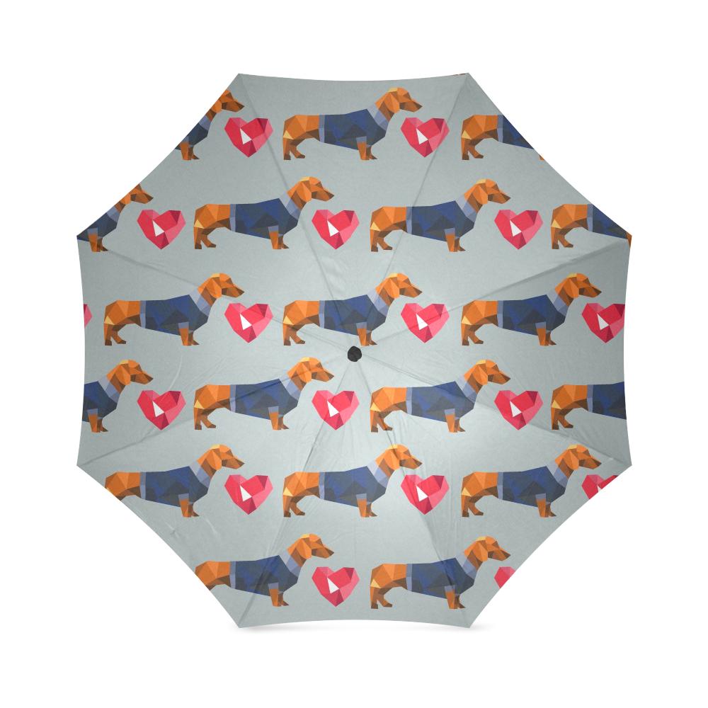 Wiener Dog Dachshund Pattern Print Foldable Umbrella-grizzshop
