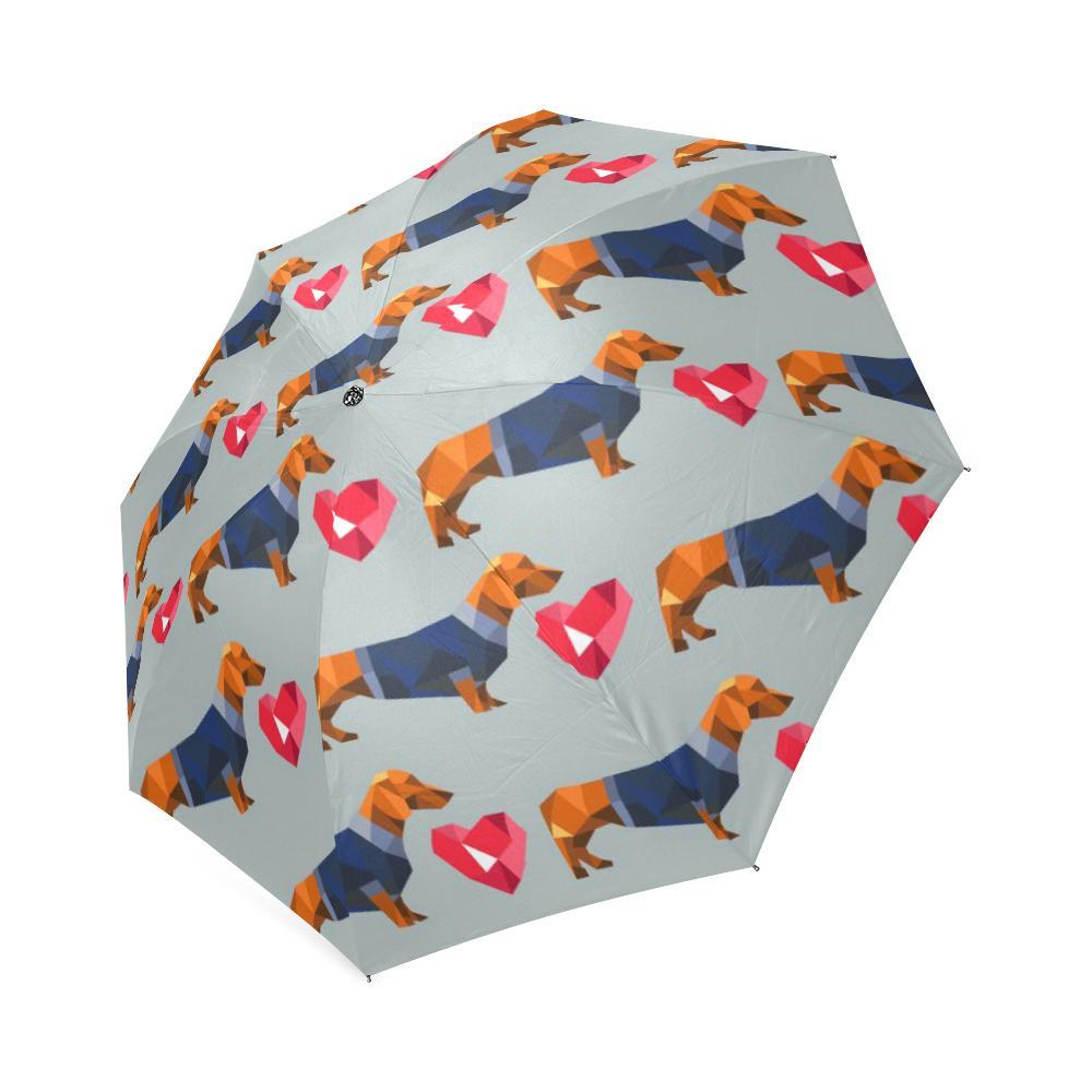 Wiener Dog Dachshund Pattern Print Foldable Umbrella-grizzshop