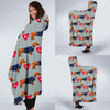 Wiener Dog Dachshund Pattern Print Hooded Blanket-grizzshop