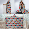 Wiener Dog Dachshund Pattern Print Hooded Blanket-grizzshop