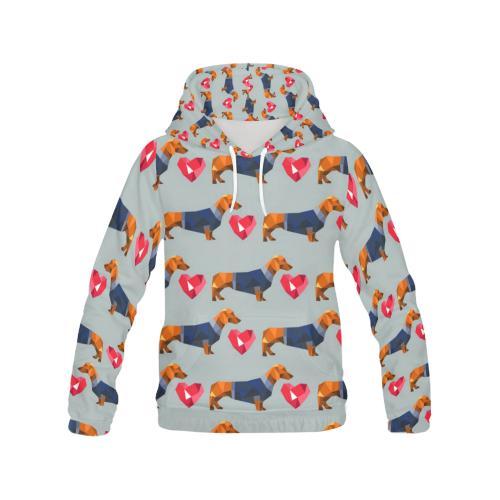 Wiener Dog Dachshund Pattern Print Men Pullover Hoodie-grizzshop