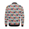 Wiener Dog Dachshund Pattern Print Men's Bomber Jacket-grizzshop