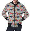 Wiener Dog Dachshund Pattern Print Men's Bomber Jacket-grizzshop