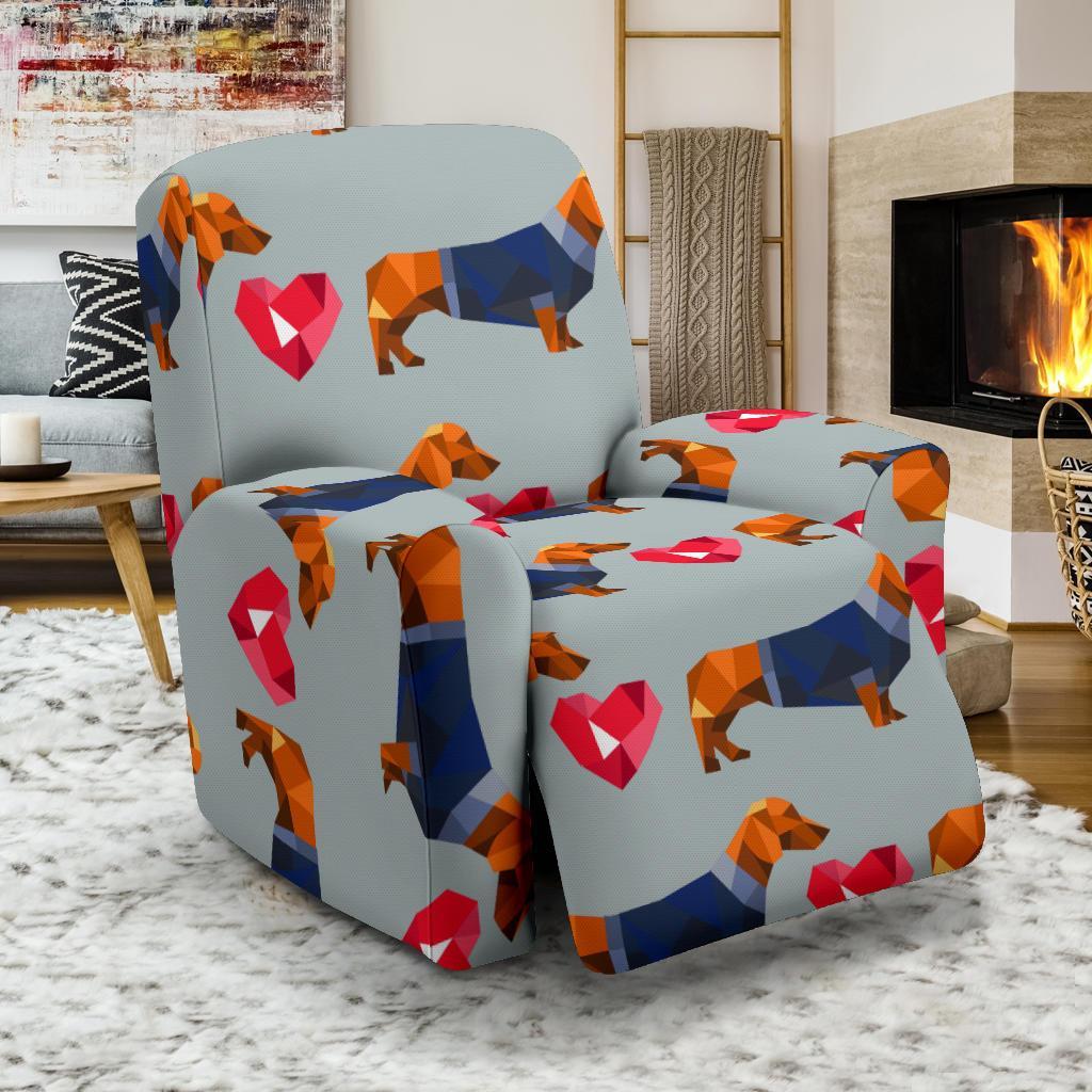 Wiener Dog Dachshund Pattern Print Recliner Cover-grizzshop