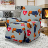 Wiener Dog Dachshund Pattern Print Recliner Cover-grizzshop