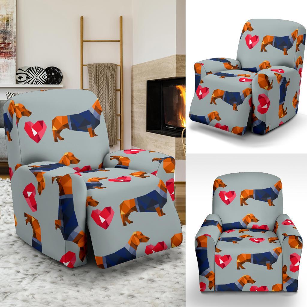 Wiener Dog Dachshund Pattern Print Recliner Cover-grizzshop