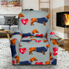 Wiener Dog Dachshund Pattern Print Recliner Cover-grizzshop