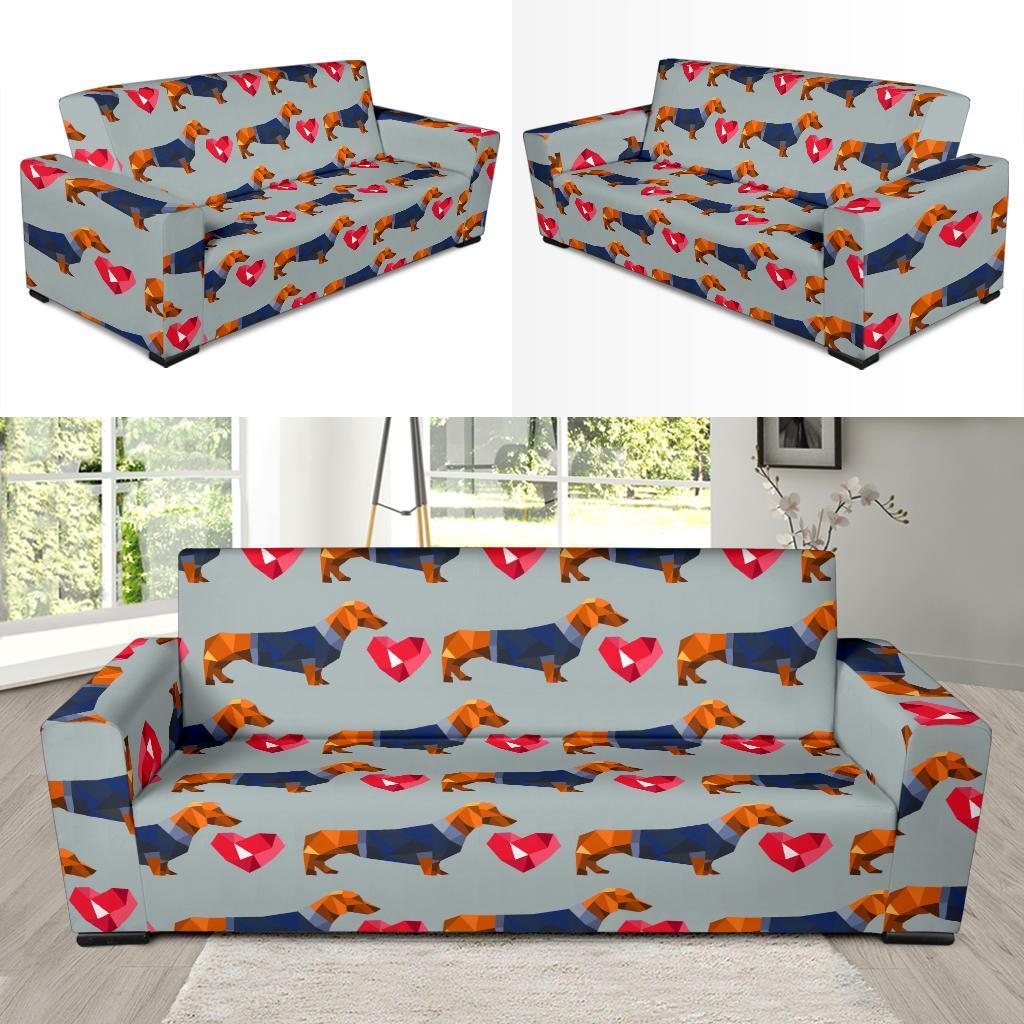 Wiener Dog Dachshund Pattern Print Sofa Covers-grizzshop