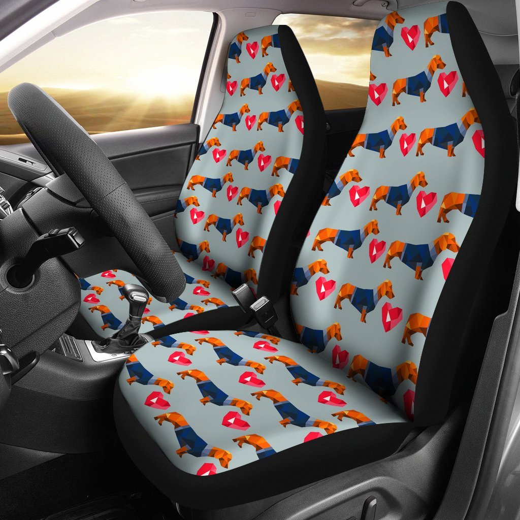 Wiener Dog Dachshund Pattern Print Universal Fit Car Seat Cover-grizzshop
