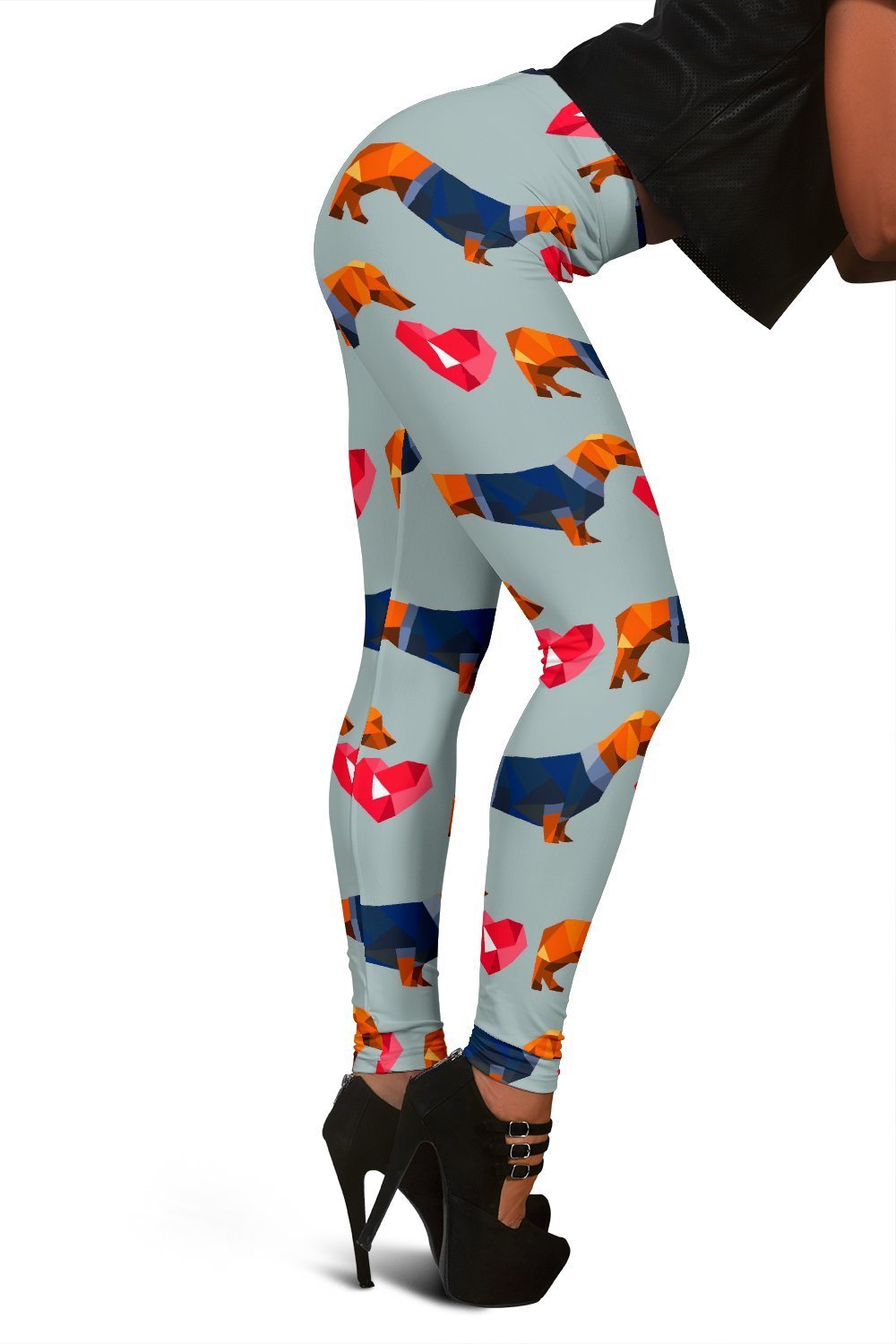 Wiener Dog Dachshund Pattern Print Women Leggings-grizzshop