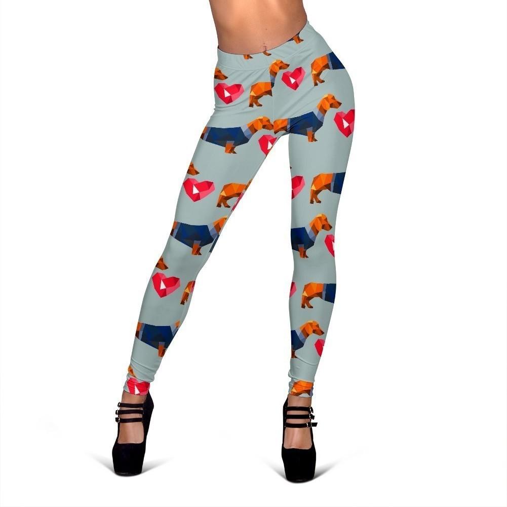 Wiener Dog Dachshund Pattern Print Women Leggings-grizzshop