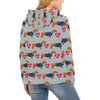 Wiener Dog Dachshund Pattern Print Women Pullover Hoodie-grizzshop