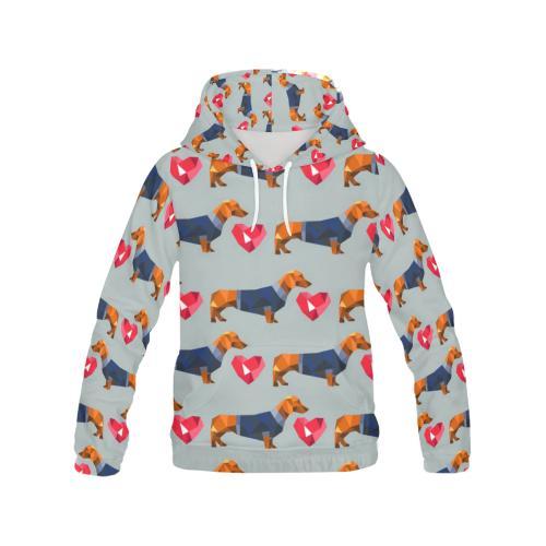 Wiener Dog Dachshund Pattern Print Women Pullover Hoodie-grizzshop