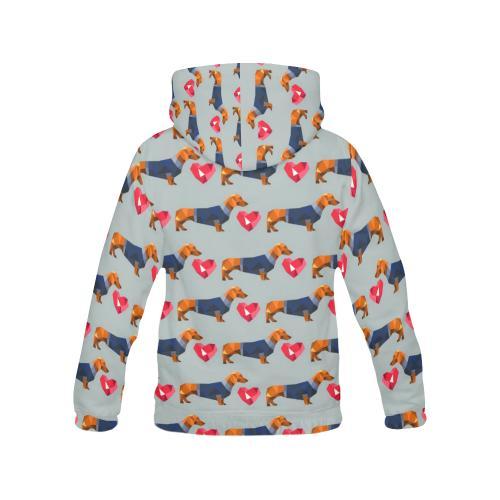 Wiener Dog Dachshund Pattern Print Women Pullover Hoodie-grizzshop