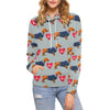 Wiener Dog Dachshund Pattern Print Women Pullover Hoodie-grizzshop