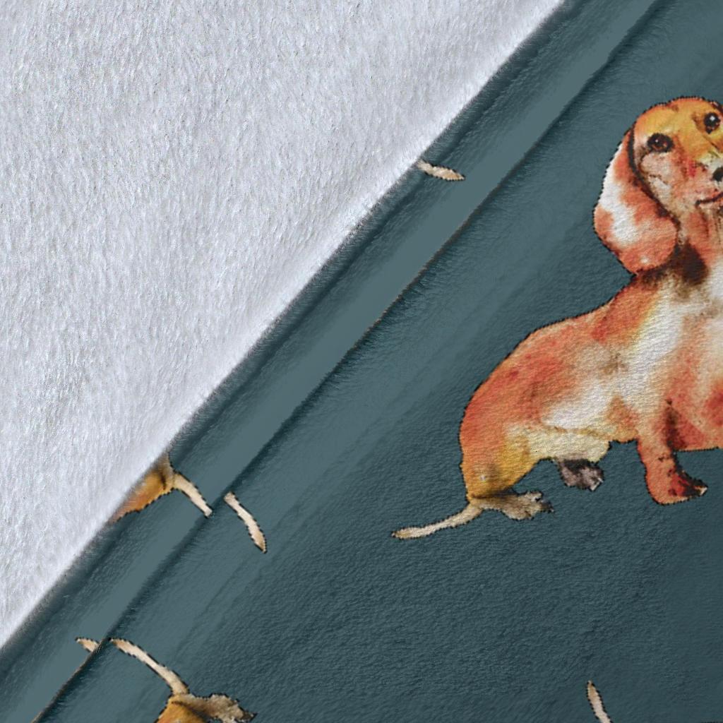 Wiener Dog Dachshund Portrait Pastel Pattern Print Blanket-grizzshop