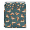 Wiener Dog Dachshund Portrait Pastel Pattern Print Duvet Cover Bedding Set-grizzshop