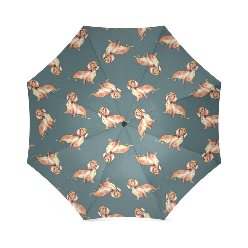 Wiener Dog Dachshund Portrait Pastel Pattern Print Foldable Umbrella-grizzshop
